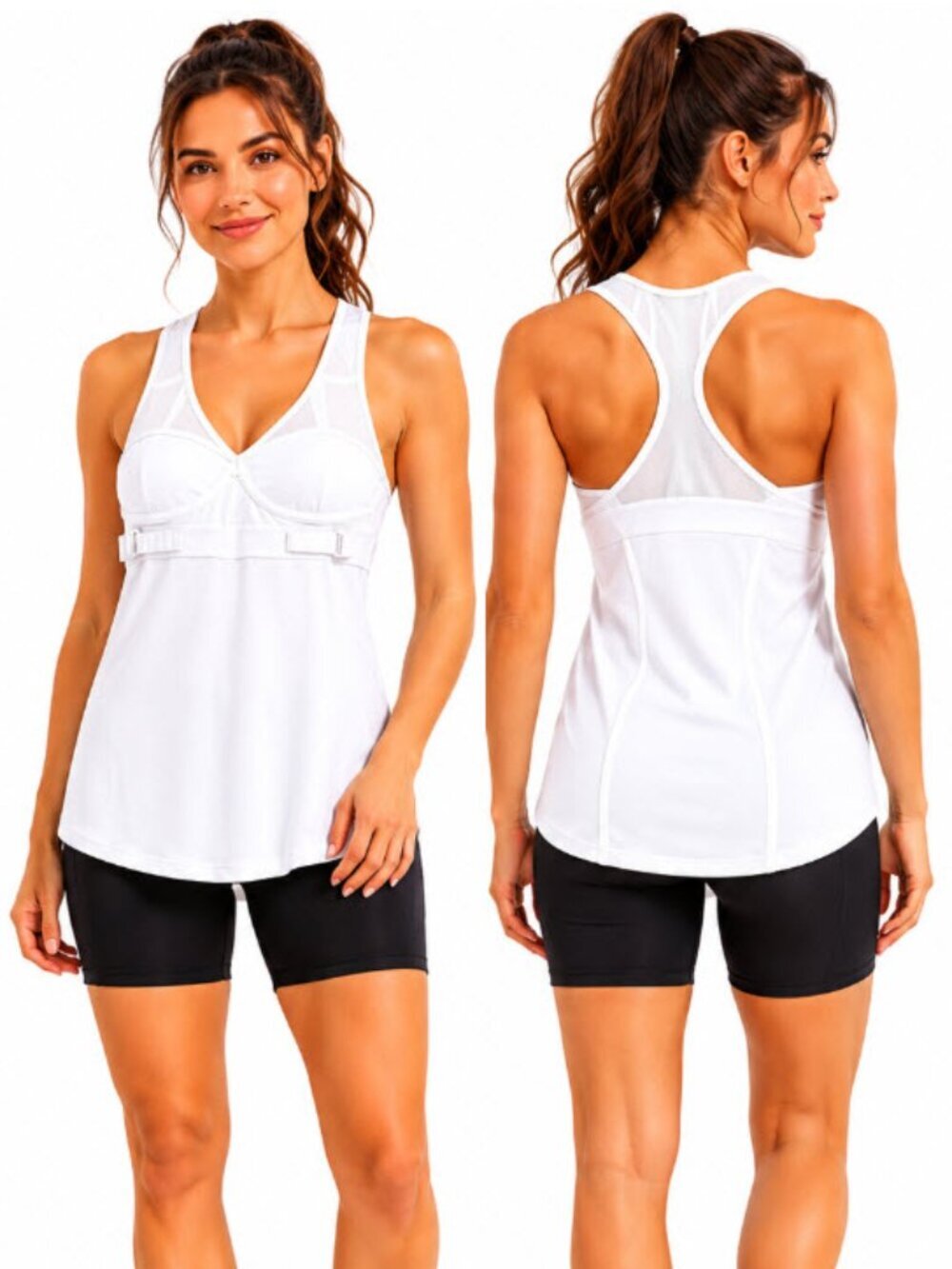 Lululemon Push Ur Limits Tank Built-In Bra Racerback White Size 8